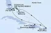 Miami,Ocean Cay,Nassau,San Juan,Puerto Plata,Miami,Nassau,Ocean Cay,Ocean Cay,Miami