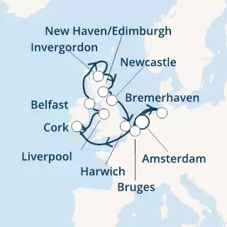 COSTA FAVOLOSA - Itinerario di 13 notti partendo da AMSTERDAM il 30/04/2021 - Olanda, Irlanda, Scozia, Gran Bretagna, Belgio, Germania