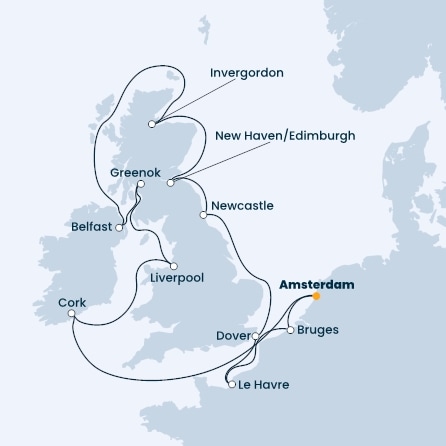 Olanda, Irlanda, Scozia, Gran Bretagna, Francia, Belgio