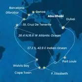 Emirati Arabi Uniti, Mauritius, Sud Africa, Namibia, Isole Canarie, Gibilterra, Spagna, Italia