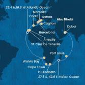 Emirati Arabi Uniti, Mauritius, Sud Africa, Namibia, Isole Canarie, Spagna, Italia, Francia