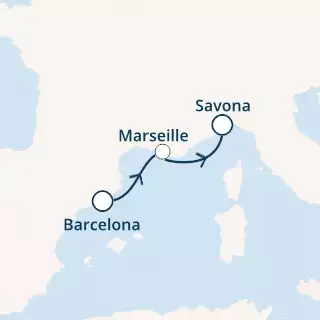 COSTA MAGICA - Itinerario di 1 notti partendo da BARCELLONA il 12/09/2019 - Spagna, Francia, Italia