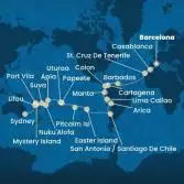 Spagna, Marocco, Isole Canarie, Antille, Costa Rica, Colombia, Panama, Cile, Polinesia, Tonga, Fiji, Australia