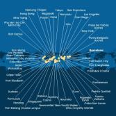 Spagna, Portogallo, Isole Azzorre, Stati Uniti, Florida (USA), Messico, Stati Uniti, Hawai, Polinesia, Fiji, Nuova Caledonia