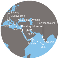 India, Maldive, Oman, Israele, Giordania, Grecia, Italia