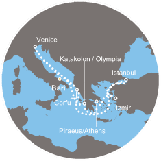 COSTA MAGICA - Itinerario di 9 notti partendo da BARI il 14/11/2014 - Grecia, Turchia, Croazia