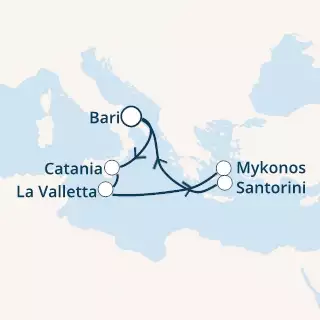 COSTA MAGICA - Itinerario di 6 notti partendo da BARI il 24/07/2021 - Italia, Malta, Grecia