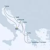 Italia, Croazia, Montenegro, Grecia