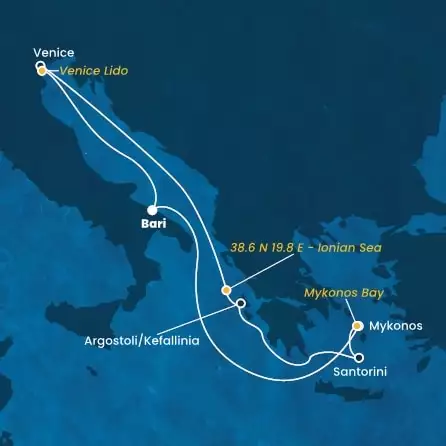 COSTA DELIZIOSA - Itinerario di 6 notti partendo da BARI il 22/09/2024 - Italia, Grecia