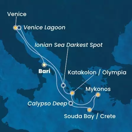 COSTA DELIZIOSA - Itinerario di 6 notti partendo da BARI il 13/07/2025 - Italia, Grecia