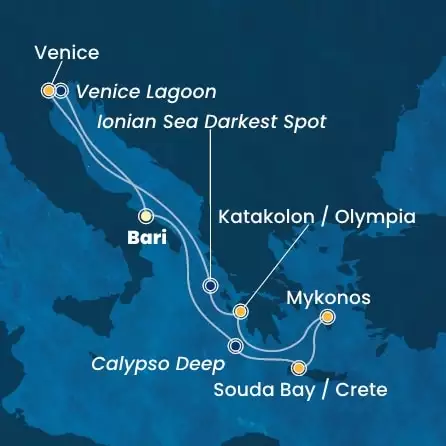 COSTA DELIZIOSA - Itinerario di 6 notti partendo da BARI il 21/09/2025 - Italia, Grecia