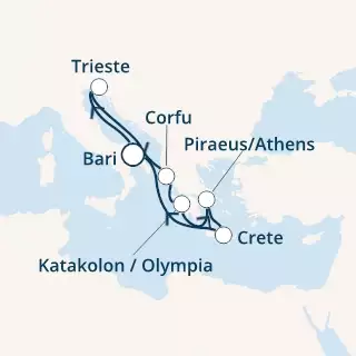 COSTA DELIZIOSA - Itinerario di 7 notti partendo da BARI il 25/12/2020 - Italia, Grecia