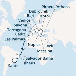 Italia, Grecia, Montenegro, Croazia, Spagna, Isole Canarie, Brasile