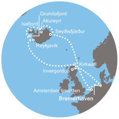 COSTA MEDITERRANEA - Itinerario di 13 notti partendo da BREMERHAVEN il 21/06/2019 - Germania, Islanda, Scozia