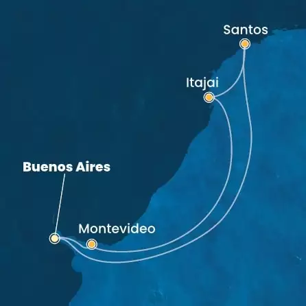 COSTA DIADEMA - Itinerario di 6 notti partendo da BUENOS AIRES il 12/02/2025 - Argentina, Brasile, Uruguay