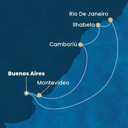 COSTA FAVOLOSA - Itinerario di 7 notti partendo da BUENOS AIRES il 06/02/2025 - Argentina, Brasile, Uruguay