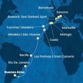 Argentina, Brasile, Capo Verde, Isole Canarie, Madera, Spagna, Francia, Italia