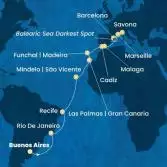 Argentina, Brasile, Capo Verde, Isole Canarie, Madera, Spagna, Francia, Italia