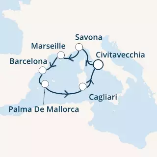 COSTA DIADEMA - Itinerario di 6 notti partendo da CIVITAVECCHIA il 13/09/2019 - Italia, Francia, Spagna, Isole Baleari