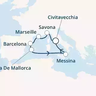 COSTA SMERALDA - Itinerario di 6 notti partendo da CIVITAVECCHIA il 23/07/2021 - Italia, Francia, Spagna, Isole Baleari