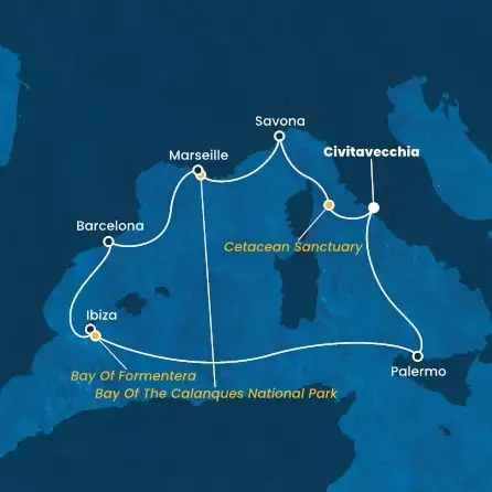 COSTA TOSCANA - Itinerario di 6 notti partendo da CIVITAVECCHIA - ROMA il 12/07/2024 - Italia, Francia, Spagna, Isole Baleari