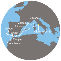 COSTA MAGICA - Itinerario di 10 notti partendo da CIVITAVECCHIA il 25/10/2016 - Francia, Marocco, Spagna, Portogallo