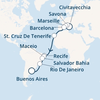 Italia, Francia, Spagna, Isole Canarie, Brasile, Argentina