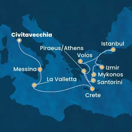 COSTA FORTUNA - Itinerario di 11 notti partendo da CIVITAVECCHIA - ROMA il 03/05/2026 - Italia, Malta, Grecia, Turchia