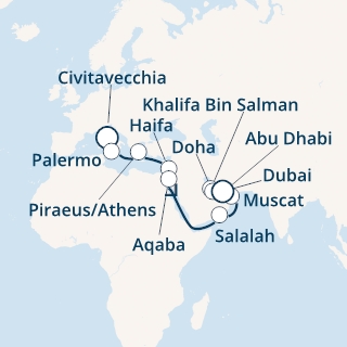 Italia, Grecia, Giordania, Oman, Emirati Arabi Uniti