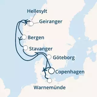 COSTA FASCINOSA - Itinerario di 6 notti partendo da COPENHAGEN il 11/07/2020 - Danimarca, Norvegia, Germania
