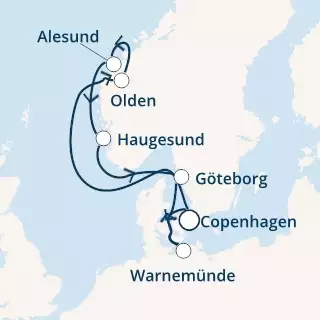 COSTA FASCINOSA - Itinerario di 6 notti partendo da COPENHAGEN il 27/06/2020 - Danimarca, Norvegia, Germania