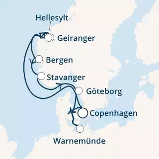 COSTA FASCINOSA - Itinerario di 6 notti partendo da COPENHAGEN il 22/08/2020 - Danimarca, Norvegia, Germania