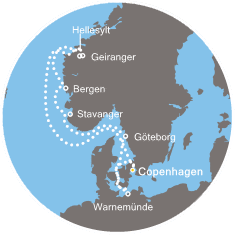 COSTA FAVOLOSA - Itinerario di 6 notti partendo da COPENHAGEN il 15/06/2019 - Danimarca, Norvegia, Germania