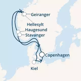 COSTA DIADEMA - Itinerario di 6 notti partendo da COPENHAGEN il 05/06/2021 - Danimarca, Norvegia, Germania