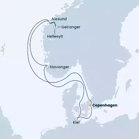 COSTA DIADEMA - Itinerario di 6 notti partendo da COPENHAGEN il 25/06/2022 - Danimarca, Norvegia, Germania