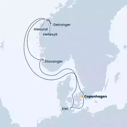 COSTA DIADEMA - Itinerario di 6 notti partendo da COPENHAGEN il 06/08/2022 - Danimarca, Norvegia, Germania