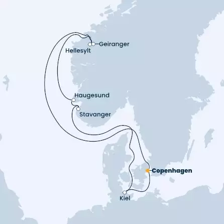 COSTA FIRENZE - Itinerario di 6 notti partendo da COPENHAGEN il 03/06/2023 - Danimarca, Norvegia, Germania