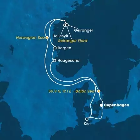 COSTA DIADEMA - Itinerario di 6 notti partendo da COPENHAGEN il 24/08/2024 - Danimarca, Norvegia, Germania