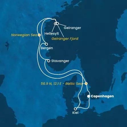 COSTA DIADEMA - Itinerario di 6 notti partendo da COPENHAGEN il 07/09/2024 - Danimarca, Norvegia, Germania