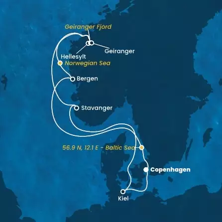 COSTA DIADEMA - Itinerario di 6 notti partendo da COPENHAGEN il 17/08/2024 - Danimarca, Norvegia, Germania