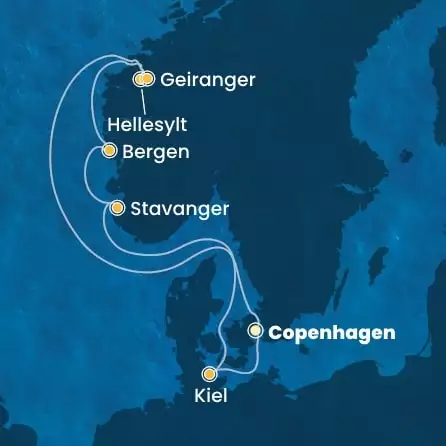 COSTA DIADEMA - Itinerario di 6 notti partendo da COPENHAGEN il 04/07/2026 - Danimarca, Norvegia, Germania