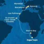 Sud Africa, Namibia, Capo Verde, Isole Canarie, Spagna, Francia, Italia