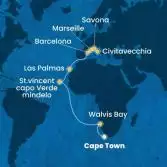 Sud Africa, Namibia, Capo Verde, Isole Canarie, Spagna, Francia, Italia