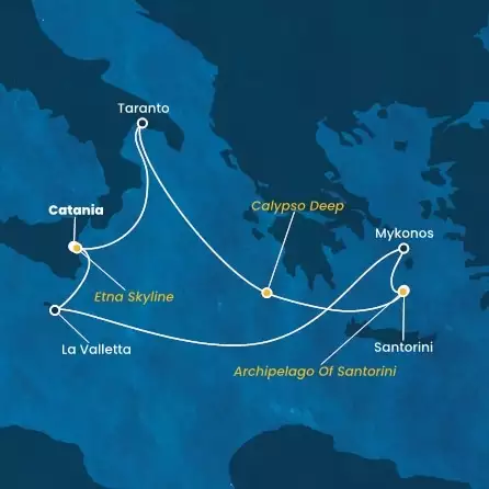 COSTA FASCINOSA - Itinerario di 6 notti partendo da CATANIA il 17/08/2024 - Italia, Grecia, Malta