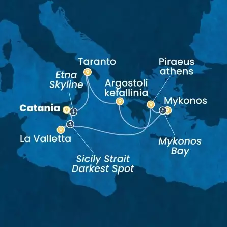 COSTA FASCINOSA - Itinerario di 6 notti partendo da CATANIA il 27/06/2026 - Italia, Grecia, Malta