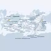 Italia, Francia, Spagna, Marocco, Isole Canarie, Capo Verde, Brasile, Uruguay, Argentina, Cile, Polinesia, Nuova Zelanda