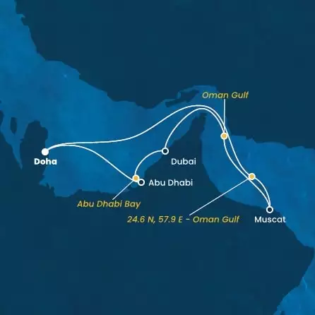 COSTA SMERALDA - Itinerario di 6 notti partendo da DOHA (QATAR) il 27/02/2025 - Emirati Arabi Uniti, Oman