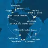 Emirati Arabi Uniti, Mauritius, Sud Africa, Namibia, Isole Canarie, Marocco, Spagna, Italia