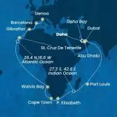Emirati Arabi Uniti, Mauritius, Sud Africa, Namibia, Isole Canarie, Gibilterra, Spagna, Italia