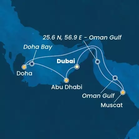 COSTA TOSCANA - Itinerario di 6 notti partendo da DUBAI il 03/01/2026 - Emirati Arabi Uniti, Oman